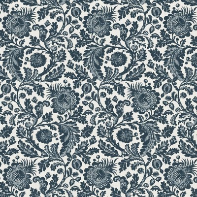 Kasmir All A Flutter Indigo in 5136 Blue Polyester  Blend Jacobean Floral   Fabric